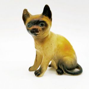 Mini Celluloid Plastic Siamese Cat/Kitten Figurine